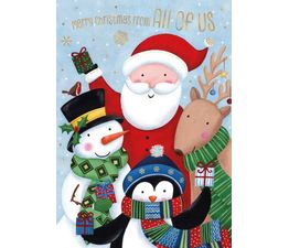 From All of Us Cute Santa With Friends Christmas Card