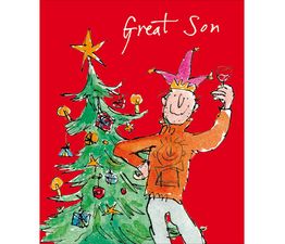 Great Son Dad In Novelty Christmas Jumper Christmas Card