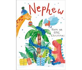Nephew Dinosaurs Christmas Card