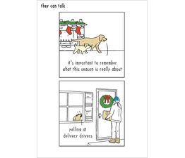 Dogs Barking At Delivery Driver Christmas Card
