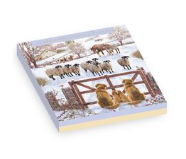 Family Of Dogs Looking Into Field Of Animals Box of Christmas Cards