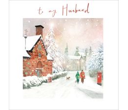 Husband Family Stroll Christmas Card
