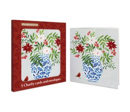 Festive Florals and Robins Charity Pack of Christmas Cards
