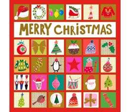 Foiled Xmas Icons Christmas Card