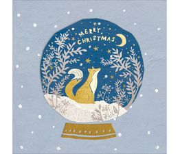 Fox In Snowglobe Christmas Card