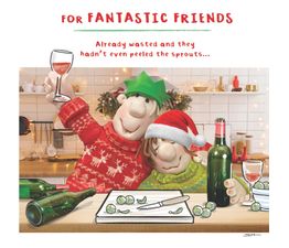 Fantastic Friends Model Family In Kitchen Christmas Card