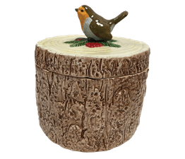 Grandma Wild's - Ceramic Log Robin Jar