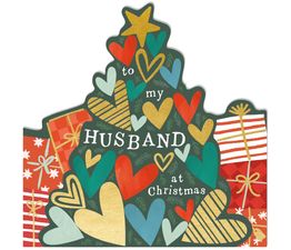 Husband Heart Christmas Tree Christmas Card