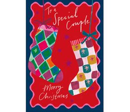 Special Couple Merry &amp; Bright Christmas Stockings Christmas Card