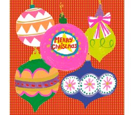 Merry Christmas Foiled Baubles Christmas Card