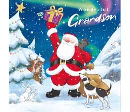 Northern Lights Grandson Christmas Card