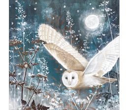 Owl In Flight Christmas Card