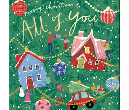 All of You People Houses Lights and Baubles Christmas Card