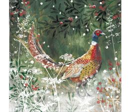 Pheasant Amongst Berries Christmas Card