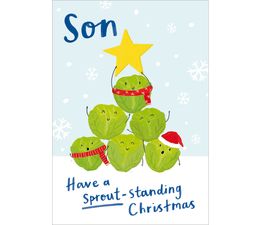 Son Pile Of Sprouts Christmas Card