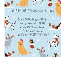 Poem About Dog Watching You Eat Christmas Card
