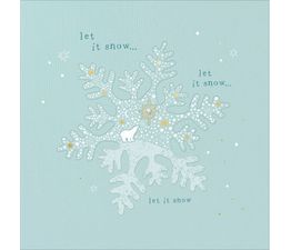 Polar Bear In A Snowflake Christmas Card