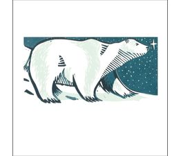 Polar Bear In The Snow Christmas Card