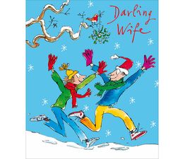 Darling Wife Quentin Fun In The Snow Christmas Card