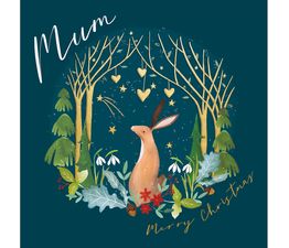 Mum Rabbit In Woodland Christmas Card