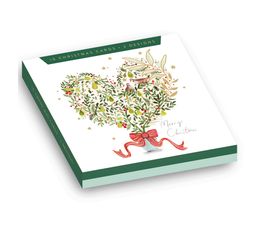 Reindeers Made Out Of Hedging Box of Christmas Cards