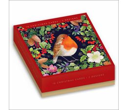 Robin In Pine Wreath Box of Christmas Cards