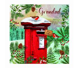 Grandad Robin On Post Box Christmas Card
