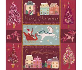 Santa In The Village Christmas Card