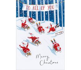 To All of You Santas Racing On Sleighs Christmas Card