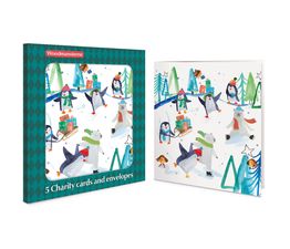 Skating Arctic Animals Charity Pack of Christmas Cards