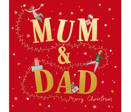 Mum &amp; Dad Text Christmas Card