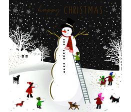 Towering Snowman Christmas Card