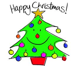 Tree Colourful Baubles Christmas Card