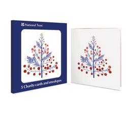 Tree of Leaves and Berries Charity Pack of Christmas Cards