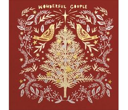Wonderful Couple Tree With Two Angels Christmas Card