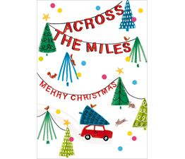 Across The Miles Truck Trees and Fairy Lights Christmas Card
