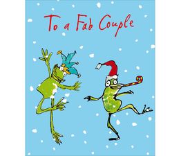 Fab Couple Two Christmas Frogs Dancing Christmas Card