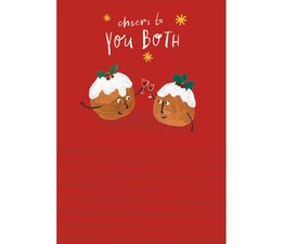 Two Christmas Puddings Christmas Card