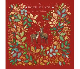 To Both of You Two Deer Surrounded By Foliage Christmas Card