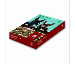 Two Donkeys Looking Over A Wall Box of Christmas Cards