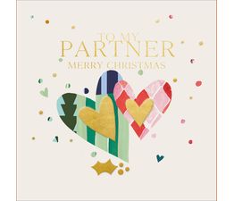 Partner Two Intertwining Hearts Christmas Card
