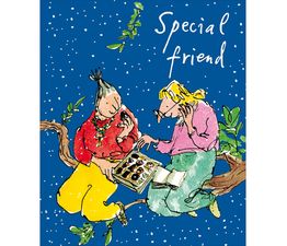 Special Friend Two Ladies In Tree Eating Chocolates Christmas Card