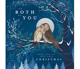 Both of You Two Owls On A Branch Christmas Card