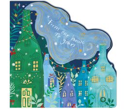 From Our House Wine Bottles House Christmas Card
