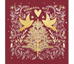 Wonderful Wife Tree Christmas Card