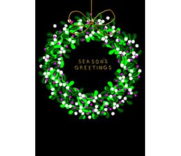 Wreath Seasons Greetings Christmas Card