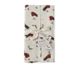 Cooksmart Christmas Robins Retreat Napkins 4 Pack