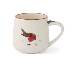 Cooksmart Christmas Robins Retreat Ceramic Bell Mug