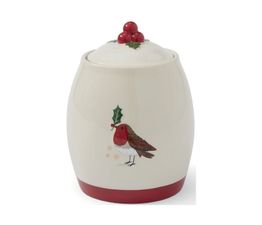 Cooksmart Christmas Robins Retreat Ceramic Canister