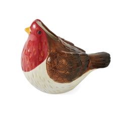 Cooksmart Christmas Robins Retreat Ceramic Utensil Pot Robin